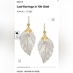 Macy’s Leaf Earrings in 10k Gold